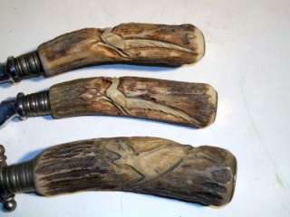 Vintage Carved Antler Shears Bone Cutters Knife Sharpener Solingen 