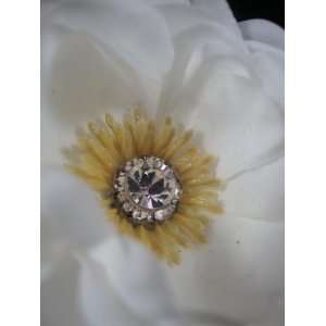  White Real Touch Crystal Flower Hair Clip: Everything Else