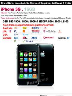 Apple iPhone 3G 16GB WiFi GPS Unlocked Cell Phone NB2  