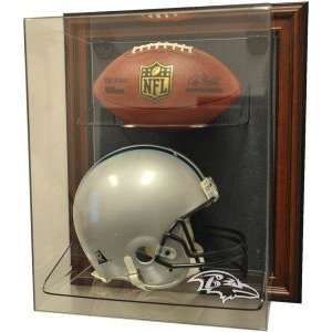 Baltimore Ravens Helmet and Football Case Up Display, Brown:  