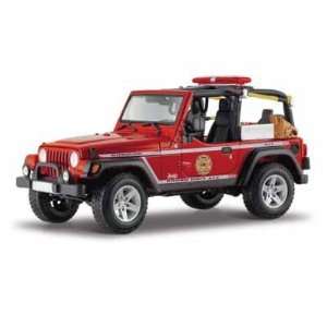    Jeep Wrangler Rubicon Brush Fire Unit 1/18 Red: Toys & Games