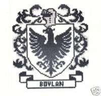 Coat of Arms BOYLAN Cross Stitch Chart Irish Geneology  