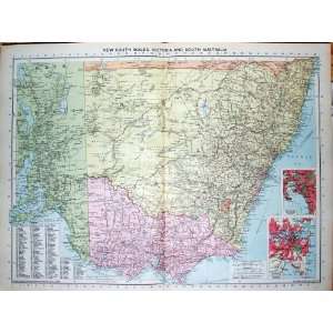  1935 Map Australia Plan Melbourne Sydney Port Jackson 