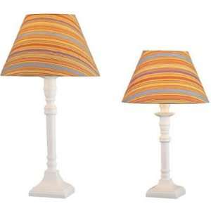  Swirly Pair Of White Table Lamps