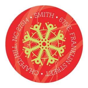  Swirly Snowflake Square Paprika Labels