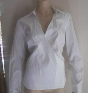 Sutton Studio White Wrap Top Shirt 12  