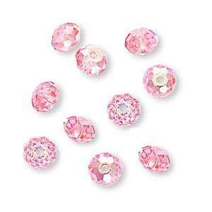  Swarovski Crystal #5040 6mm Rondelles Lt. Rose AB (10 