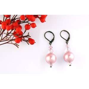  Swarovski Pearl Earring   Powder Rose / Pink (Coco 