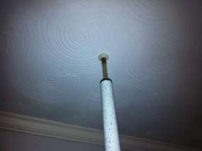 Vintage Mid Century Modern Floor Pole Lamp Tension Retro Ball Shade 