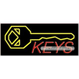Keys, Logo Neon Sign (13H x 32L x 3D): Grocery & Gourmet Food