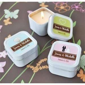    Square Personalized Theme Candle Tins