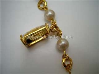 COACH Poppy Grosgrain Multi Pearl Stone Necklace 95220  