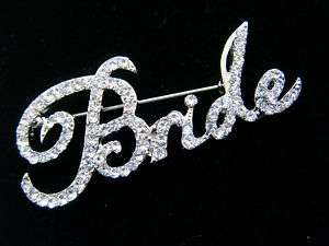BRIDE RHINESTONE PIN/BROACH COLLECTABLE MEMORY 2 1/4  