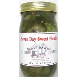Bylers Relish House Homemade Amish Country Seven Day Sweet Pickles 16 