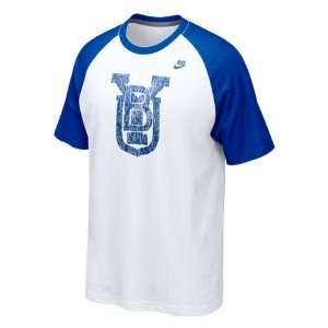   BYU Cougars White Nike Raglan Vault Logo Tri Blend T Shirt: Sports