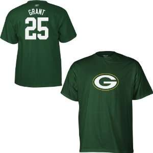  Reebok Green Bay Packers Ryan Grant Name & Number T Shirt 