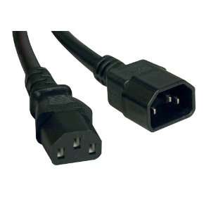   320 C13 to IEC 320 C14 Heavy Duty 14AWG Power Cord   2 ft Electronics