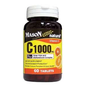  Mason C1000 W/ROSEHIPS+LEMON BIO TABLETS 60 per bottle 