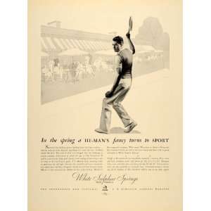   Ad Tennis Greenbrier White Sulphur Springs Hotel   Original Print Ad