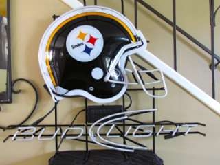Bud Light NFL Football Pittsburgh Steelers Neon Beer Bar Sign NEW USA 