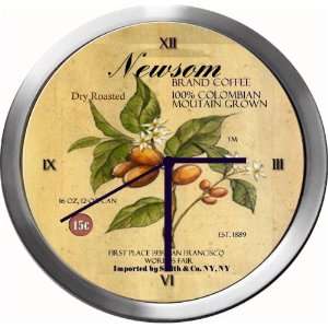  NEWSOM 14 Inch Coffee Metal Clock Quartz Movement: Kitchen 