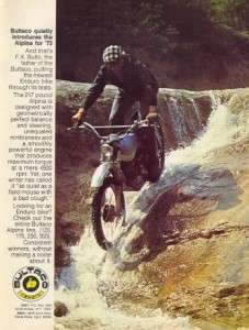 1973 Bultaco Alpina Motorcycle Original Color Ad  