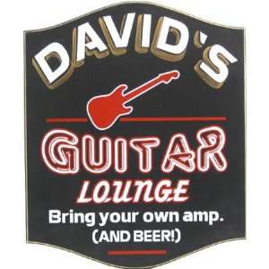  Personalized Wood Sign   GUITAR LOUNGE: Sports & Outdoors
