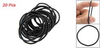 20 Pcs Black Rubber Stretchy Hair Tie Ponytail Holders  