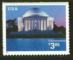 2002 Jefferson Memorial Sc 3647 $3.85 MNH single CV $7.50  