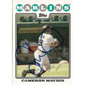 Cameron Maybin Signed Florida Marlins 2008 Topps Card