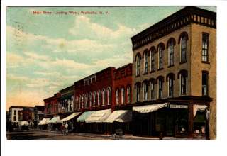 Book Store Main Street Scene Wellsville NY Postcard Allegany County 