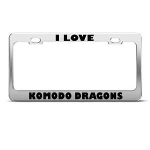  I Love Komodo Dragons Dragon Animal license plate frame 