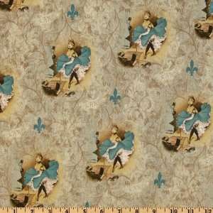  44 Wide De Paris Can Can Girls Blue Fabric By The Yard 