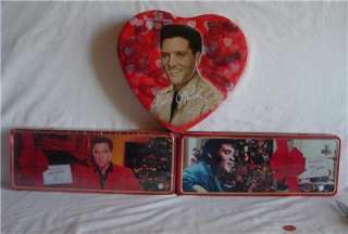 12)   ELVIS PRESLEY   RUSSELL STOVER 3 CANDIES TINS  