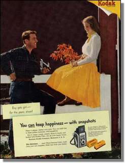 1952 Kodak Cameras   Boy Gets Girl   Print Ad  