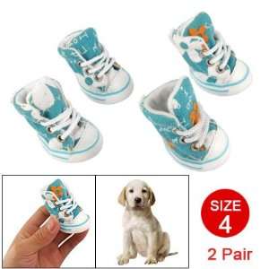   Size 4 Flower Letter Printed Canvas Sneakers for Dog: Pet Supplies