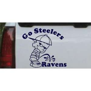 Navy 22in X 24.8in    Go Steelers Pee On Ravens Pee Ons Car Window 