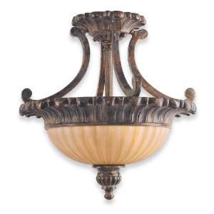   Mount Ceiling Fixture Palladio Bronze with Iridescent Alabaster Globe