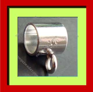 Tube Slider Bail Pendant Charm Holder 925 Sterling Silver Beads F288 
