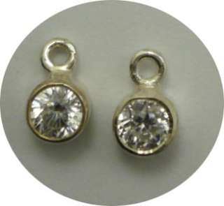 These are Sterling Silver Round CZ Dangle Earring Findings