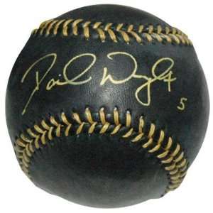 Signed David Wright Baseball   Black & Gold OML   Autographed 