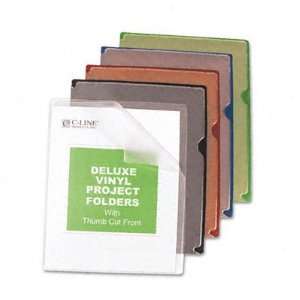  Deluxe Vinyl Project Folders, Letter Size, Assorted Colors, 35/Box 
