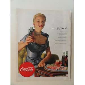  Coca Cola. 1952 full page print advertisement. (woman 