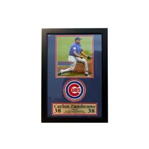  Chicago Cubs Carlos Zambrano 12x18 Logo Patch Frame 