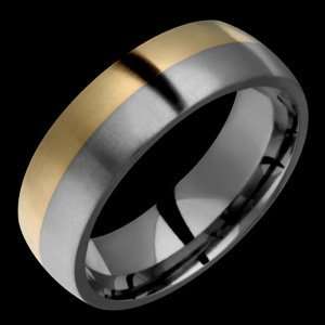  Cassiopeia   size 8.25 Titanium Ring with 14K Gold Inlay 