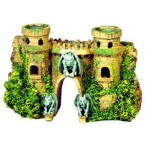  Resin Ornament   Castle Fortress W/gargoyles 10 X 3.5 X 5 
