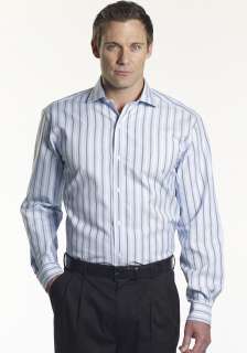 Bobby Jones Mens Twill Stripe Spread Collar Woven Shirt  