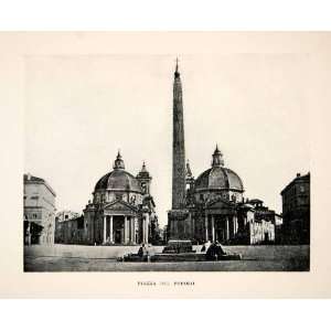   Egyptian Obelisk Santa Maria Church   Original Halftone Print Home