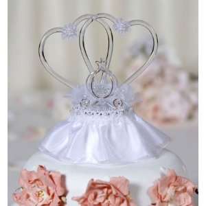  Pumpkin Coach Cake Topper With Glass Hearts