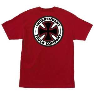 INDEPENDENT Faded Truck Co T Shirt Cardinal Red Medium  